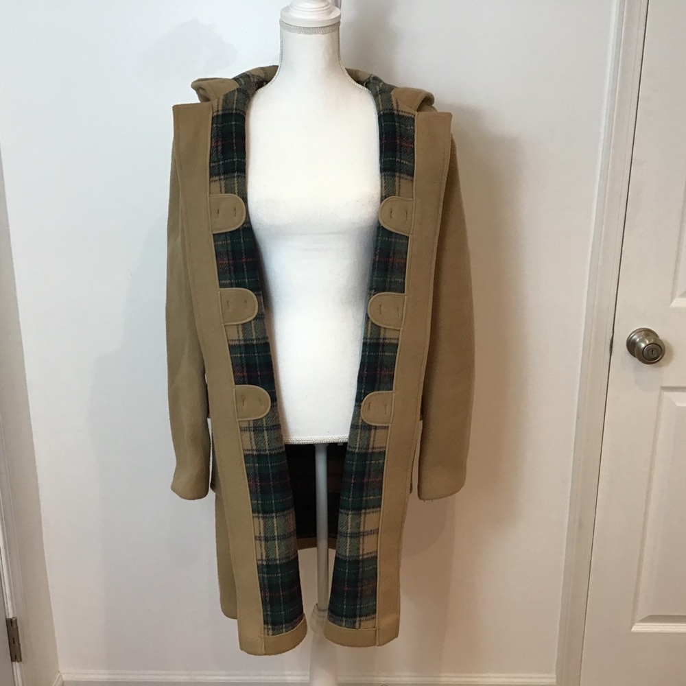 LL BEAN VTG TOGGLE DUFFLE WOOL COAT ENGLAND SZ 14 - Picture 6 of 16